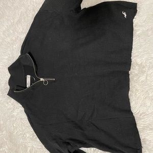 cropped quarter zip up, black, size m